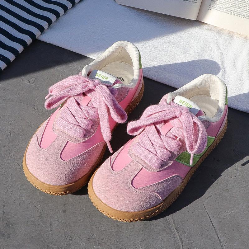 

Little white shoes student casual sports shoes ins tide 2025 new spring versatile retro niche moral training board shoes women 35 рожевий