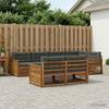 Outdoor Sofa Set with Cushions 7 pcs Natural and Anthracite