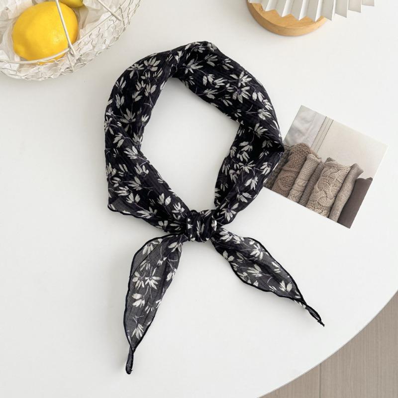 Silk scarf new atmosphere floral headscarf multi-functional decorative scarf small scarf waist rhombus silk scarf