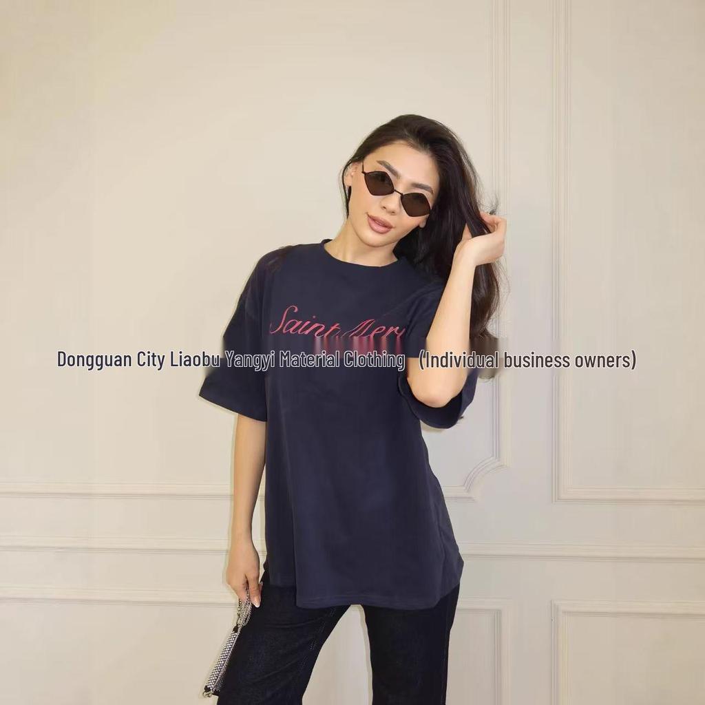 100% Cotton Short Sleeve Women's Hip Hop T-shirt – Trendy Street Style with Cool Graphic Print
