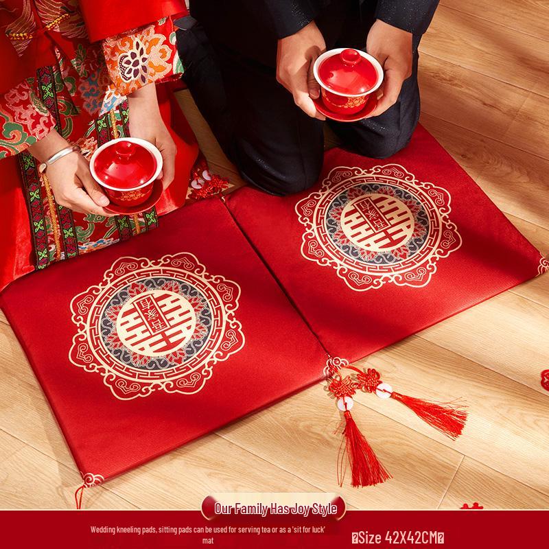 Red Bridal Kneeling Mats: Wedding Tea Ceremony, Blessings, and Name Change Essentials