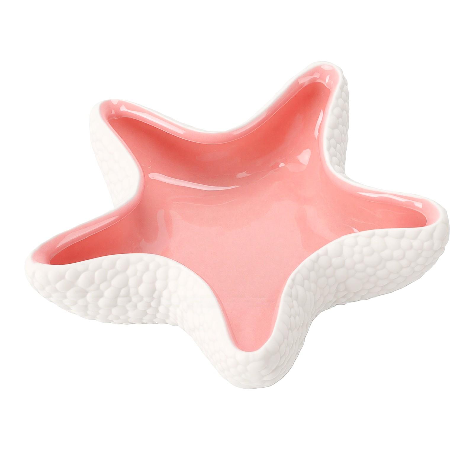 Zeester Sieraden Schaal Schaal Oceaan Thema Decoratieve Keramische Ring Schaal Houder voor Ketting Oorbellen roze