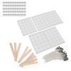 100Pcs 15cm Candle Wicks100Pcs Double Sided Wicks Stickers50Pcs Candle Shells10Pcs Wood Wicks Holders