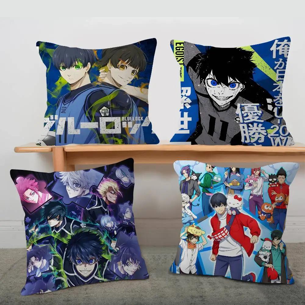 Vintage Classic B-Blue L-Lock Anime Cushion Cover Pillow Cover Decor Pillowcase Printed Cushion Case For Couch