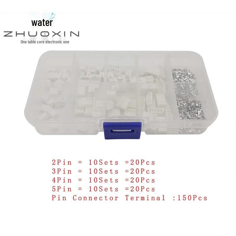 230-Piece PH2.0 JST Connector Set: 2P/3P/4P/5P Pins, 2.0mm Straight Pin, Housing & Terminal