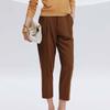 Women's Business Casual Pleated Straight-Leg Ankle Pants
