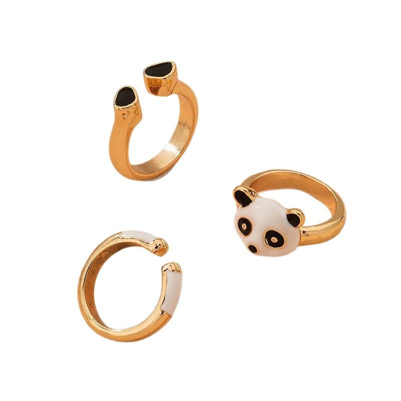 Panda Ring, Combination Ring Fashion Creative Panda Ring Split, Trinket