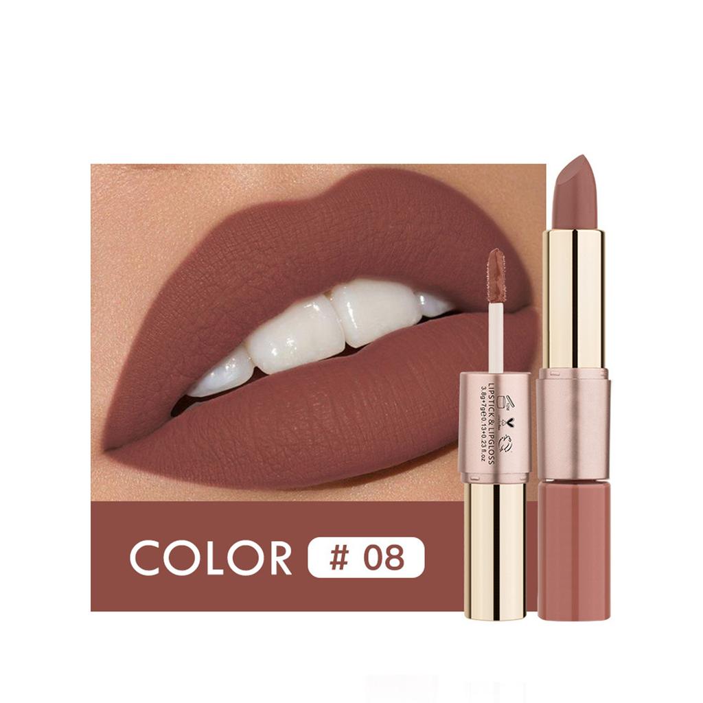 2-in-1 Lipstick & Gloss Hybrid with Matte Finish | All-Day Festival Makeup for Casual, Work & Celebration
