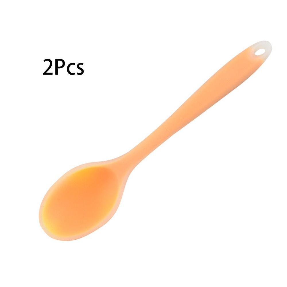 

2 шт. Мягкая текстура Маленькая ложка Силикон Силиконовые палочки для перемешивания Новая ложка для перемешивания чая Ресторан жёлтый