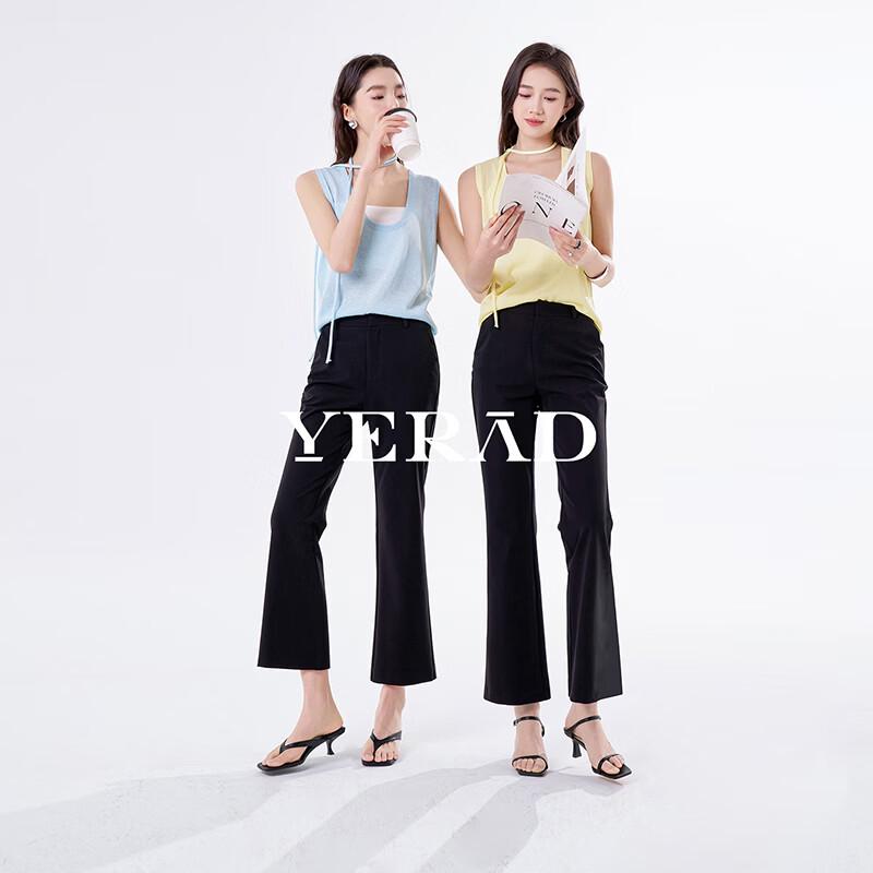 YERAD Women s Slim Fit Black Micro-Flare Ankle Pants 30