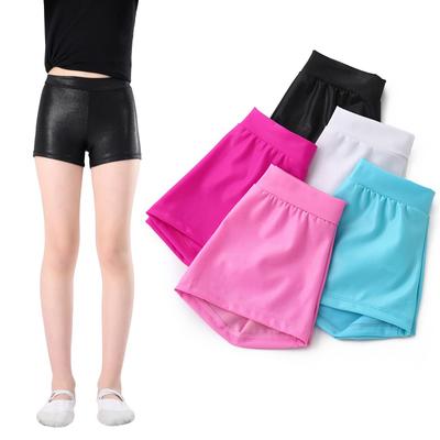 Kids Girls' Dance Shorts Ballet Gymnastics High-Rise Elastic Solid Dancing Boyshort Performance Safety Short Pants