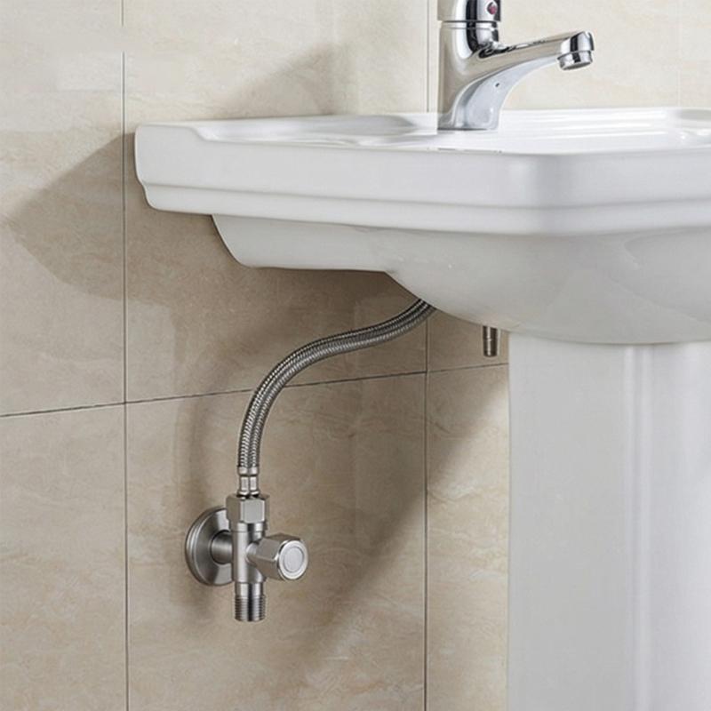 Water Shut Down Valves 1/2inch Turn Angle Stop Valves Plumbing Fitting for Hot/Cold Water Systems Easy to Install