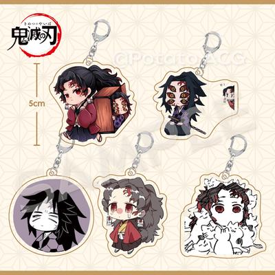 Keychain Pendant Anime Demon Slayer Kimetsu No Yaiba Kamado Tanjirou Double Sided HD Bag Pendant Gift For Fans Cosplay Props Jewelry Gift