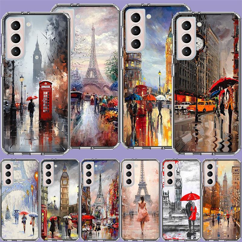 Artist London Painting Oil Painting Phone Case For Samsung S24 FE Galaxy S22 S25 Ultra S25 Edge S21 S23 FE S20 S10 Plus Cover Sh