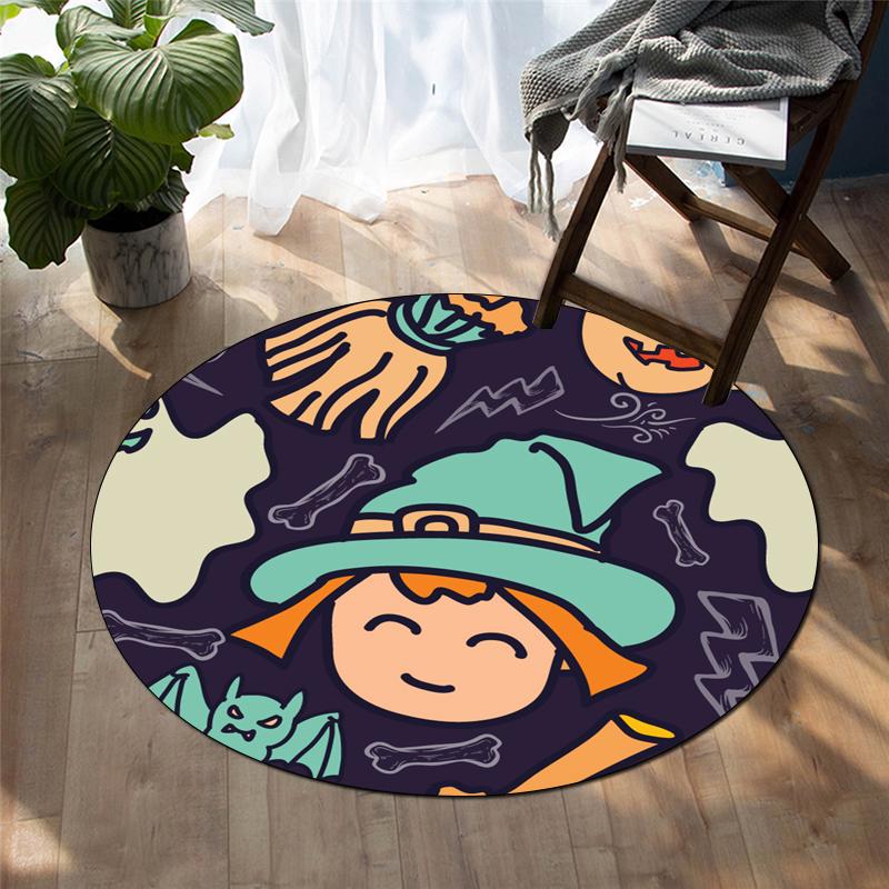 Cartoon-Druck Heimdekoration runder Teppich Wohnzimmermatte Kinderboden runder Teppich Yogamatte Schlafzimmer Gaming-Stuhlmatte