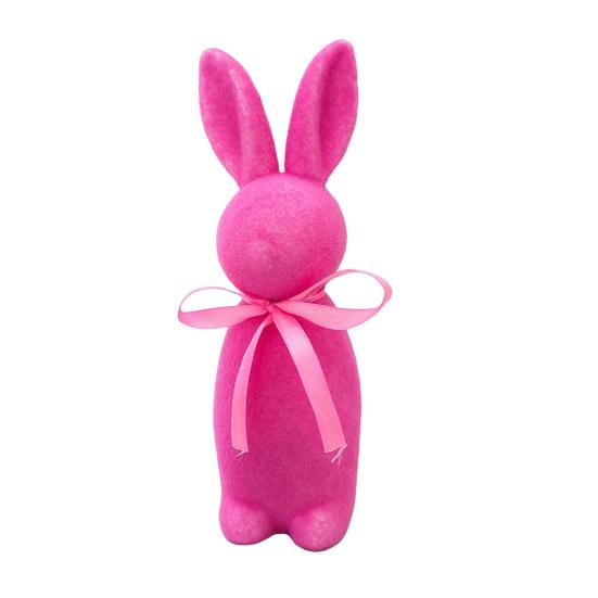 Velikonoční zajíček soška Volně stojící pěnový králík ozdoba Králík z umělého mechu Flokovaný zajíček