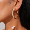 European and American diamond-set tiger's eye stone beaded round silver needle earrings Maillard autumn and winter retro earrings 