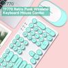 T-WOLF TF770 2.4G Wireless Keyboard Mouse Combo  Punk Round Keycap Comfortable   Typing Wide Compatibility Pink
