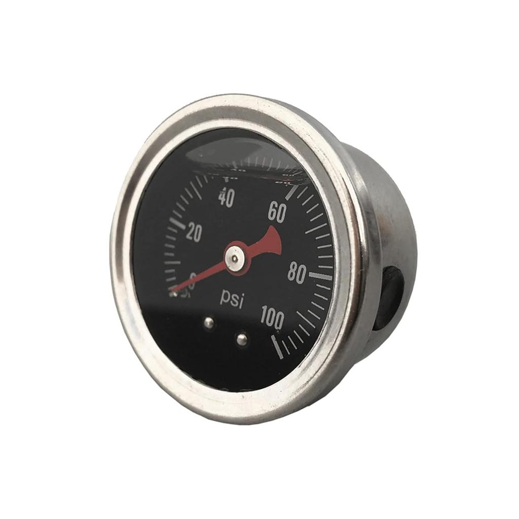 Universal Fuel Pressure Gauge Liquid 0-100Psi Oil Press Gauge 1/8" NPT With An 6 Fuel Pressure Take Off Fitting 6An Adapter