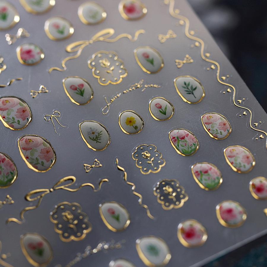 Craft Ferrite Tulip Jelly Nail Stickers M-708: Pro Embossed Nail Art Series with Hot Stamping