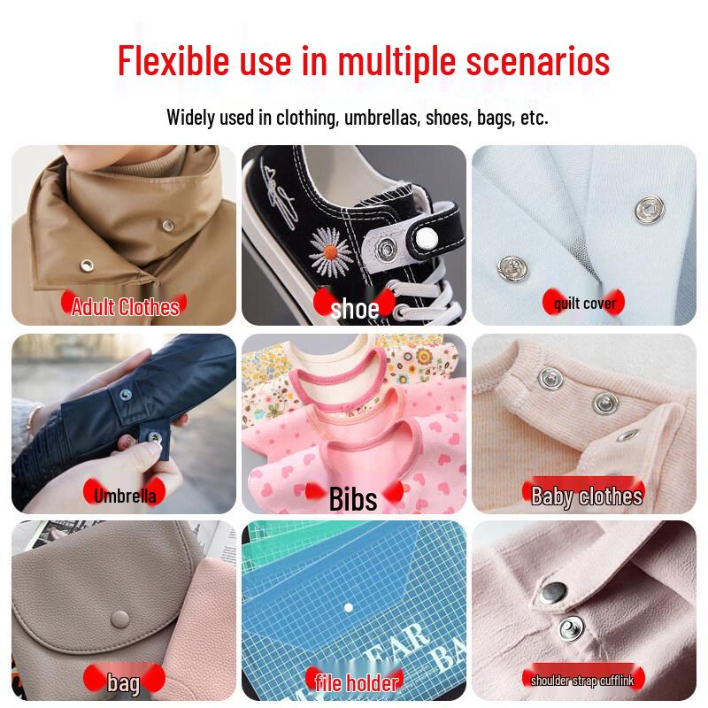 Colorful No-Sew Snap Button Fastener Kit with Pliers