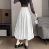 Women's High-Waist Bloom Silhouette Slim-Fit Midi/Maxi Skirt - Spring/Summer Puffy Umbrella Flowy Half Skirt