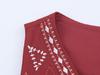 European American Women's Mirror Effect Embroidery Vest & Shorts Set