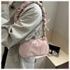 Korean Style Ruched High Aesthetic Armpit Bag for Women, Retro Single Shoulder Handbag, Personalized Handheld Purse