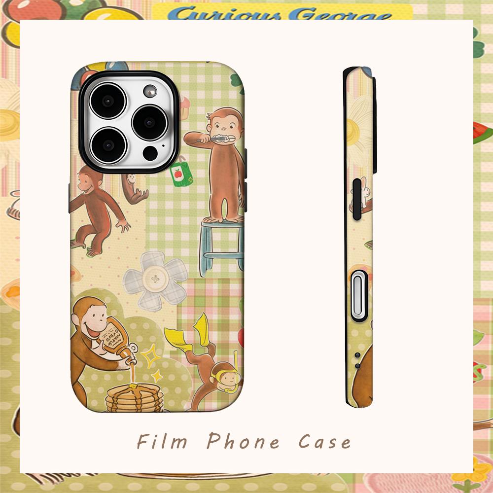 Curious George Phone Case for IPhone 16 15 14 13 12 11 X XS XR XSMAX 7 8 Pro Max Plus Double-layer Back Cover