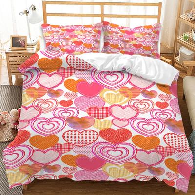 Couple Duvet Cover Romantic Love Pattern Of Lovers Pink Bedding Set Winter Single/double Duvet Cover Bedroom Set Free Shippping