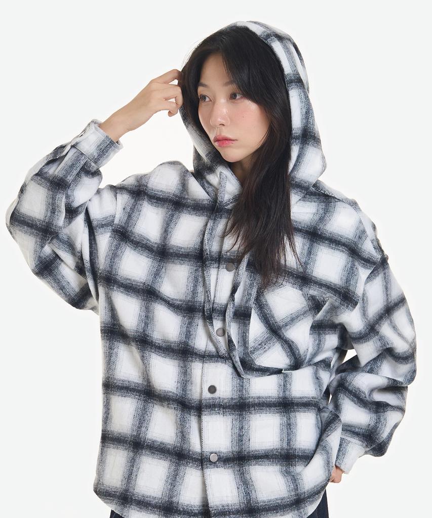 DOUBLE JD Check Shirt Hoodie