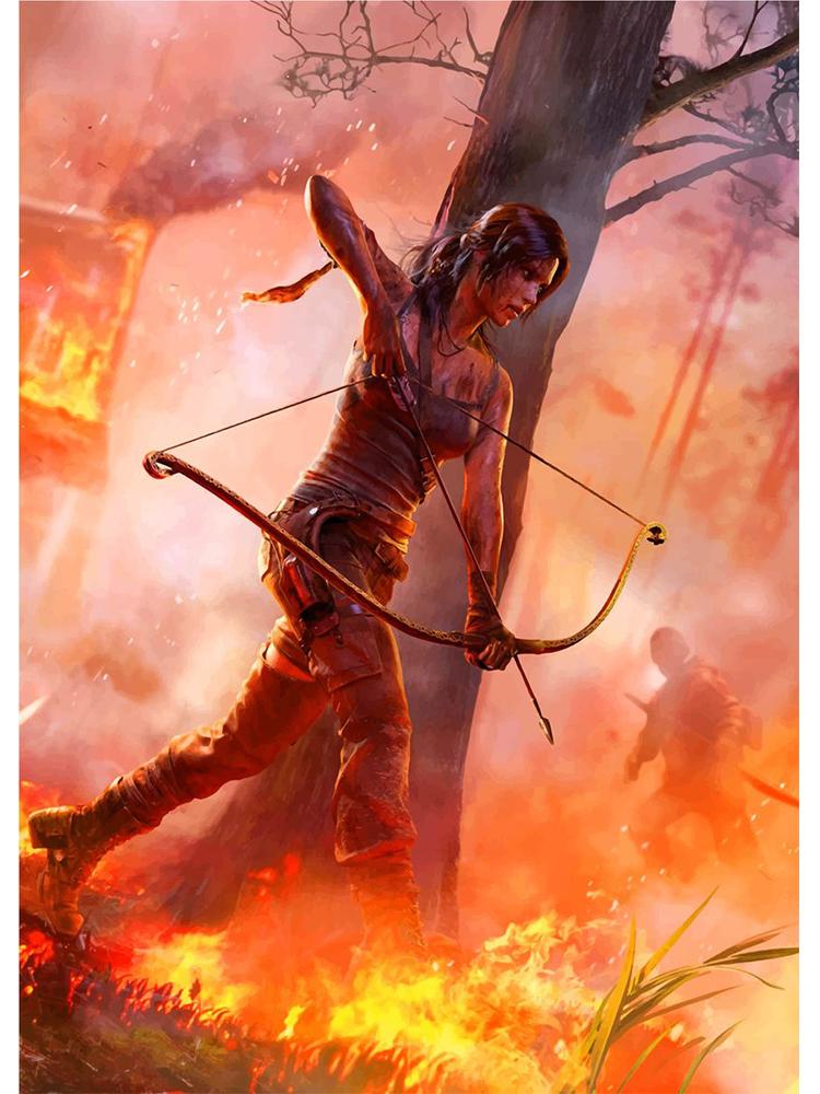 

Винтажный игровой постер аниме и манги Tomb Raider, холст, картина, настенные художественные принты, фотографии для игровой комнаты, украшение дома 21x30cm No Frame