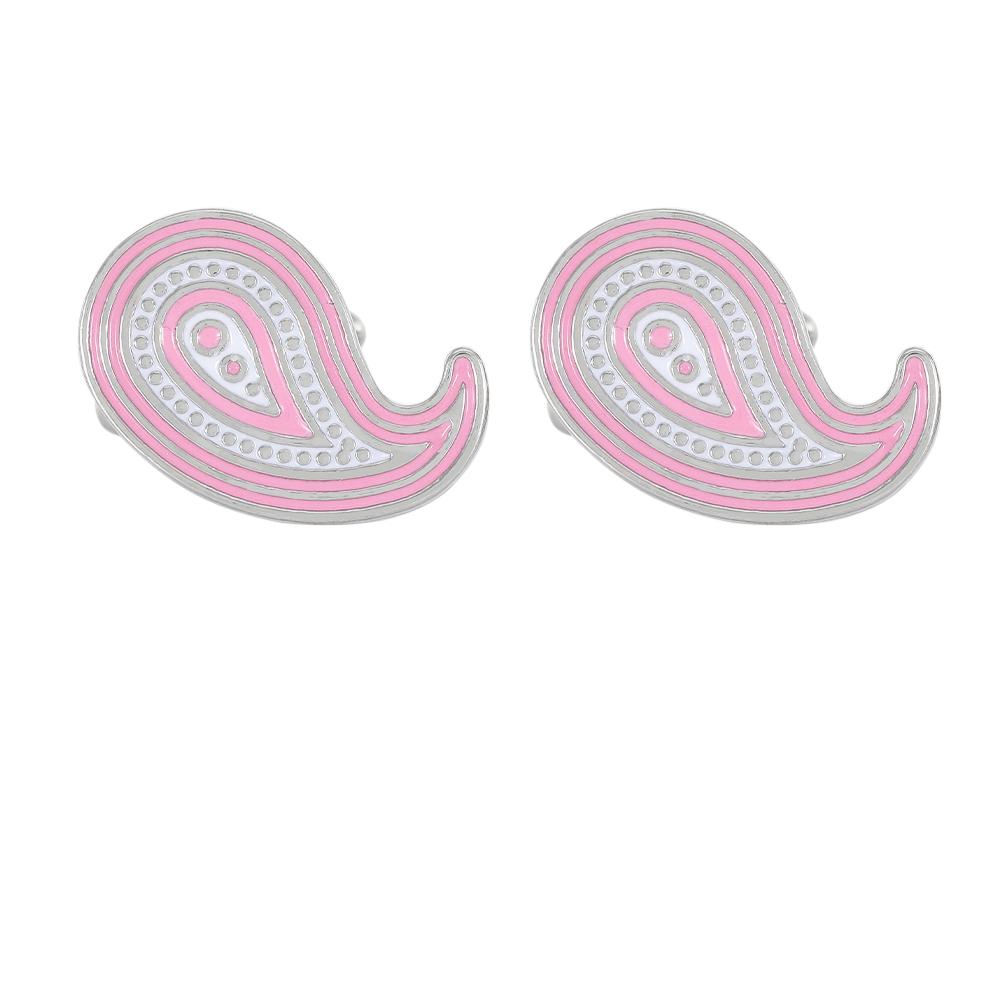 

Funny Mens Paisley Cufflinks Water Drop Cashew Shaped Sleeve Button Pink And Blue Colors For Shirt Suit Jewelry