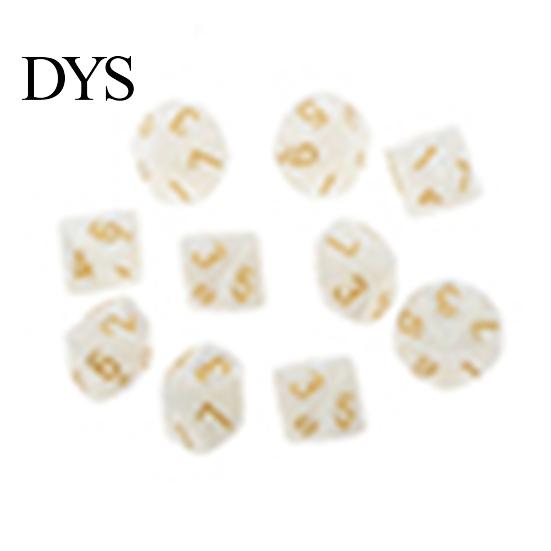 10 יחידות קוביות פוליהדרליות D10 בצבע אחיד רב-צדדיות למשחקי TRPG, אביזרים למסיבה, מתנה