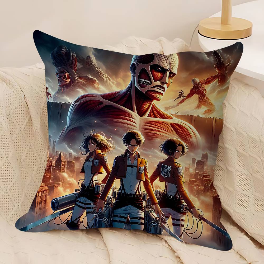 Anime Attack ON Titan Dekorativ Rumsestetik Kuddöverdrag Heminredning Sovrum Soffa Säng Soffa Kuddöverdrag 45x45