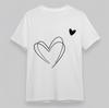 Women's Soft Oversize T-Shirt Minimalist Overlapping Hearts Graphic CottonTee