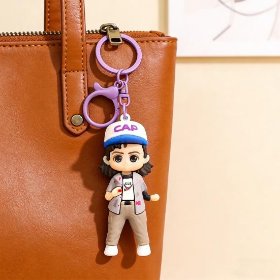 Nyckelring Hänge Tecknad Docka Design PVC Metall Nyckelring Flickvän Vän Födelsedagspresent Hänge Dekoration