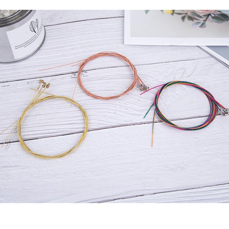 Folk Guitar 1-6 String Set, Brass And Red Copper Rust Resistant And Not Easily Broken, Independently Packaged String Accessories