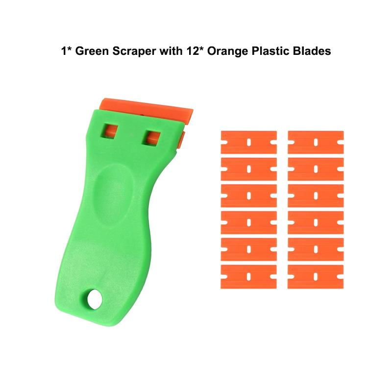 No-Scratch Cleaning Scraper Tool Wall Paint Scraper with Plastic Razor Blades Window Glass Adhesive Decal Remover Kit 13/32Pcs