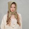 Cashmere-like Wool Blend Scarf Solid Color Knitted Scarf Triangular Short Shawl  Women's Wear