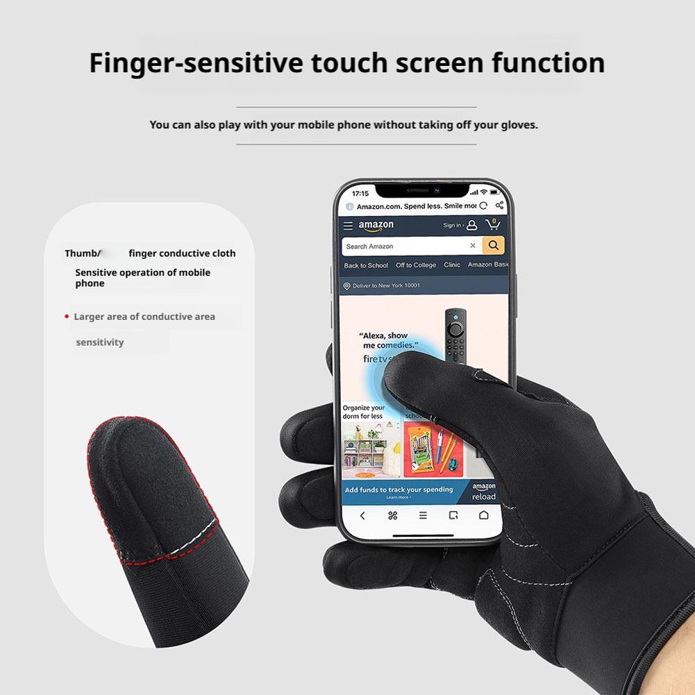 Winter Gloves Multi-Sport All-Purpose Winter Gloves Full Fingers Grip Winter Athletic Gloves For Bicycle Ski With Enhanced Grip