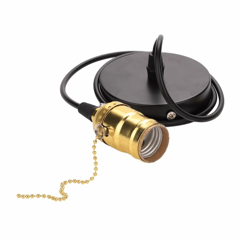 Vintage With Pull Chain Switch Pendant Light Holder Ceiling Mounted E26 E27 Pendant Lamp Holder Hanging Pendant Light Kit Cafe