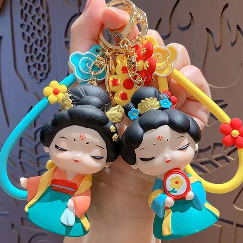 Decoration Cartoon Dolls Pendant Bag Hanging Car Key Ring Creative Chinese Style Keychain  Girls