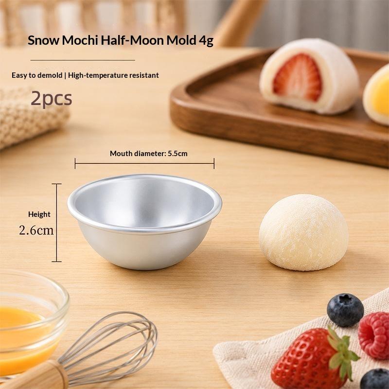 Home Kitchen Baking Mold 1/2Pcs Aluminum Alloy Easy Demold Reusable for Egg Tarts Mochi Desserts