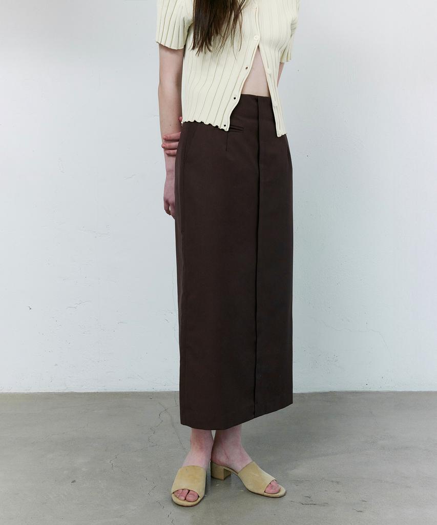 Aubeuawo Lip Pencil Skirt (Brown)