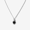 Rush Off Black Heart Pendant Chain Necklace / Black Heart Pendant Chain Necklace (Silver Plated)