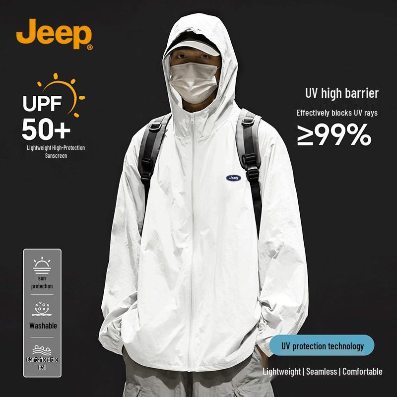 JEEP Men s Lightweight Hooded UV Protection Jacket L
