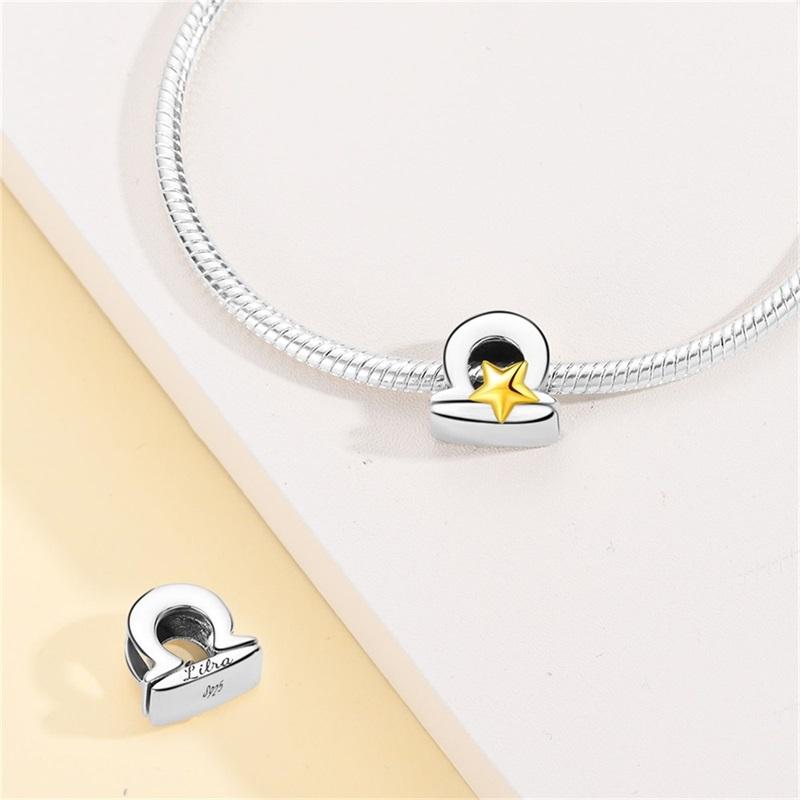Kupfer 12 Sternbilder Anhänger Goldener Stern Tierkreis Perlen Passend für Qikaola Original Armbänder DIY Geburtstags Schmuck Geschenke