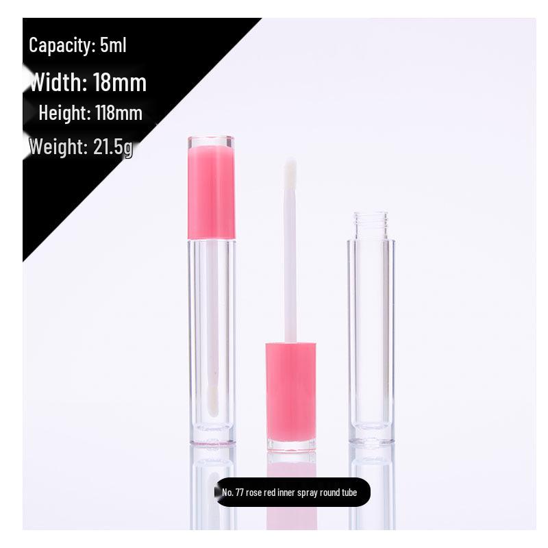 In Stock: 5ml Round Transparent Lip Gloss Tube, Spray Inner, Lip Glaze Empty Bottle, Lipstick Tube