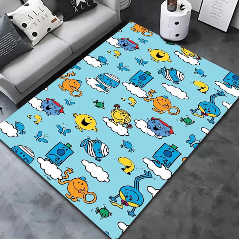 Sig. Tappeto Little Miss da Uomo per Soggiorno Camera da Letto Casa Decorazione Divano, Tappetino Antiscivolo per Giochi Bambini